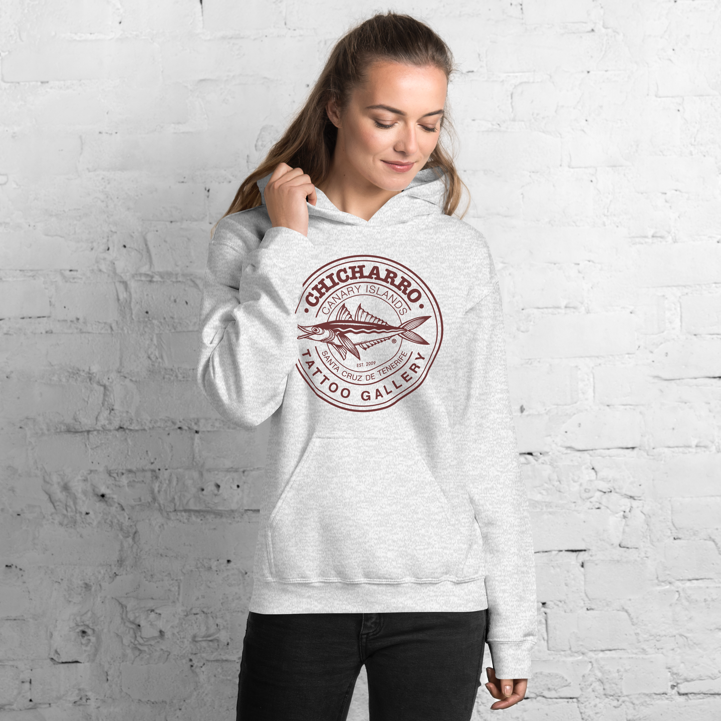 Sudadera Chicharro Gris Ceniza y Vino - CHICHARRO CLOTHING
