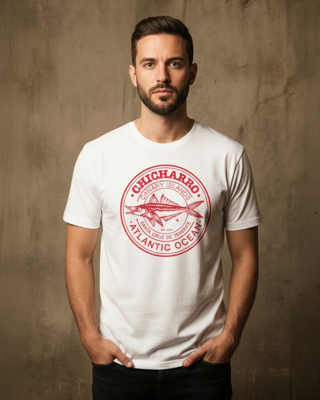 Camiseta Chicharro Atlantic Ocean Blanco Nautico y Magma CHICHARRO CLOTHING CHICHARRO CLOTHING