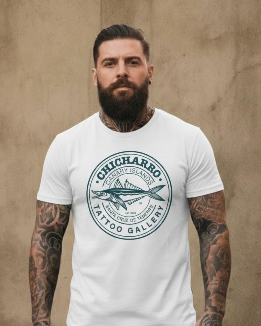 Camiseta Chicharro Blanco Náutico Azulverde CHICHARRO CLOTHING CHICHARRO CLOTHING