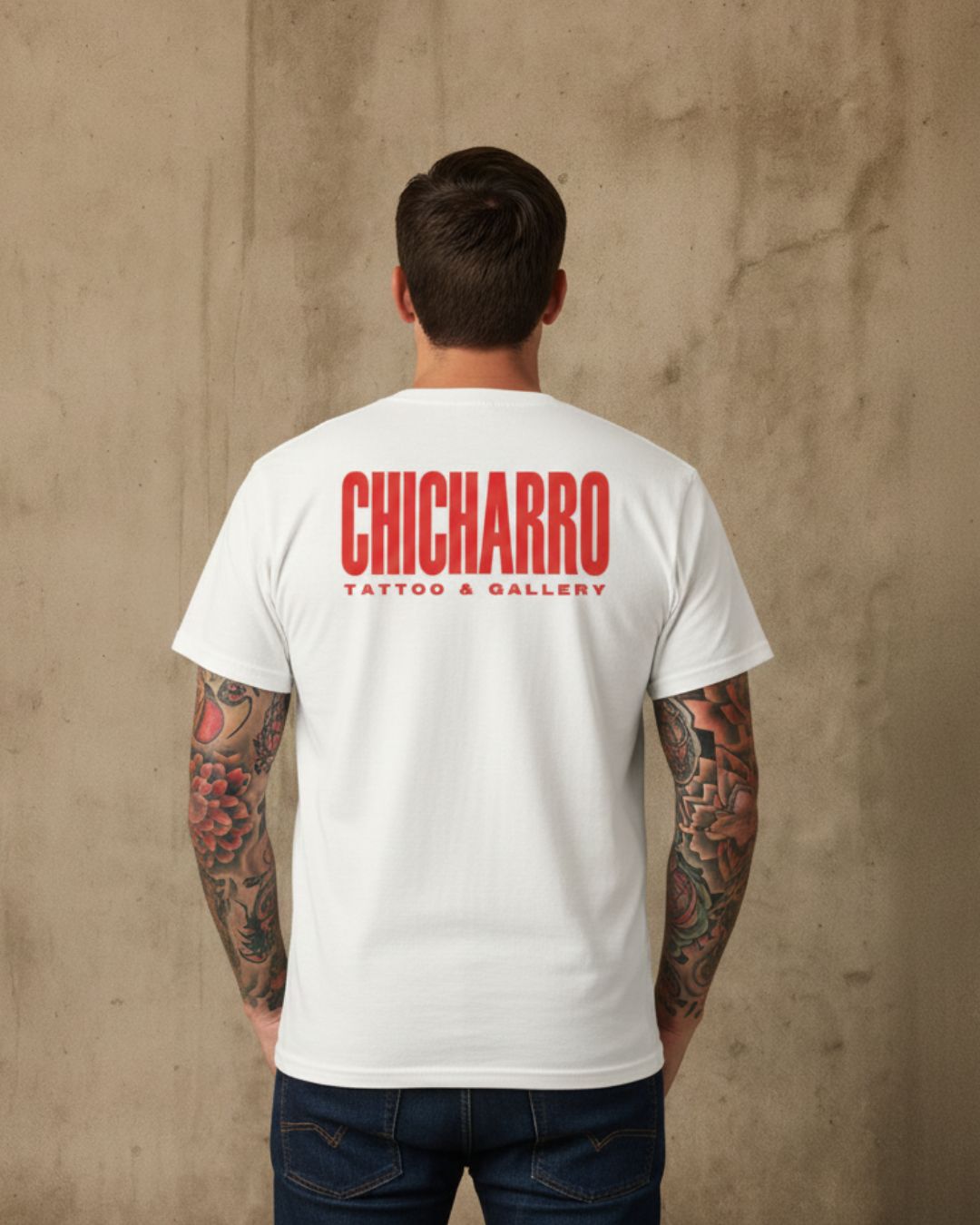 Camiseta Chicharro Parental Advisory Blanco Náutico y Magma CHICHARRO CLOTHING CHICHARRO CLOTHING