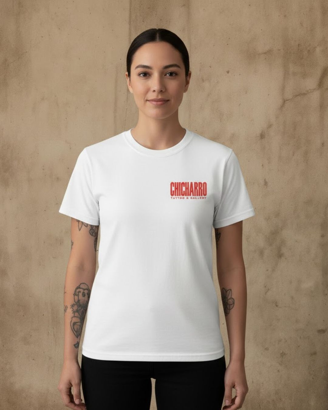 Camiseta Chicharro Parental Advisory Blanco Náutico y Magma CHICHARRO CLOTHING CHICHARRO CLOTHING