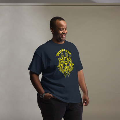 Camiseta Chicharro Tigre y Rosas Tabaiba Blue y Amarillo - CHICHARRO CLOTHING