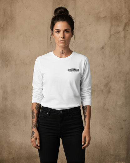 Camiseta Manga Larga Chicharro Brand Nata y Fresa