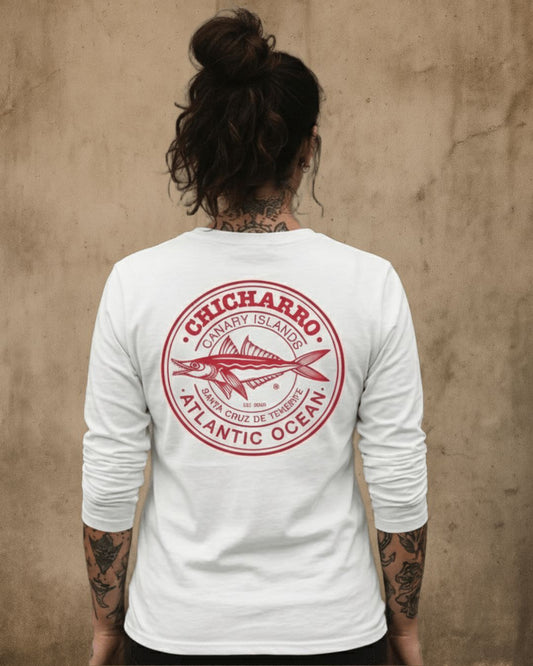 Camiseta Manga Larga Chicharro Brand Nata y Fresa