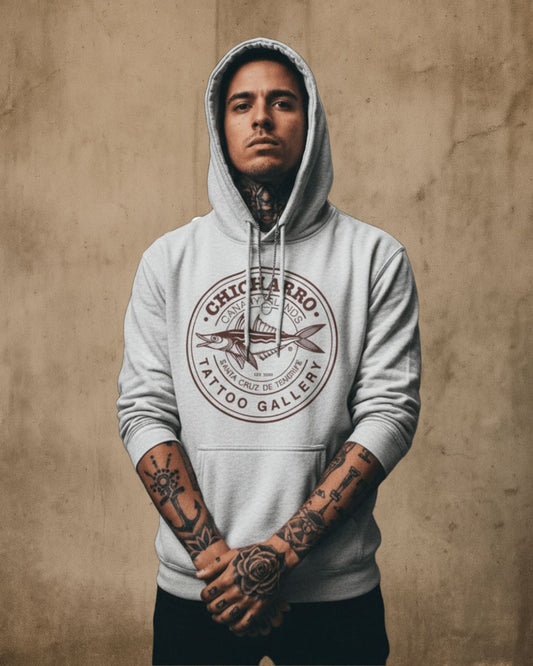 Sudadera Chicharro Gris Ceniza y Vino