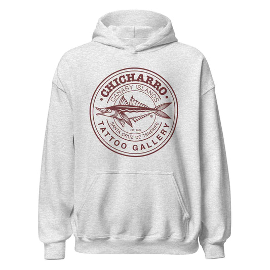 Sudadera Chicharro Gris Ceniza y Vino