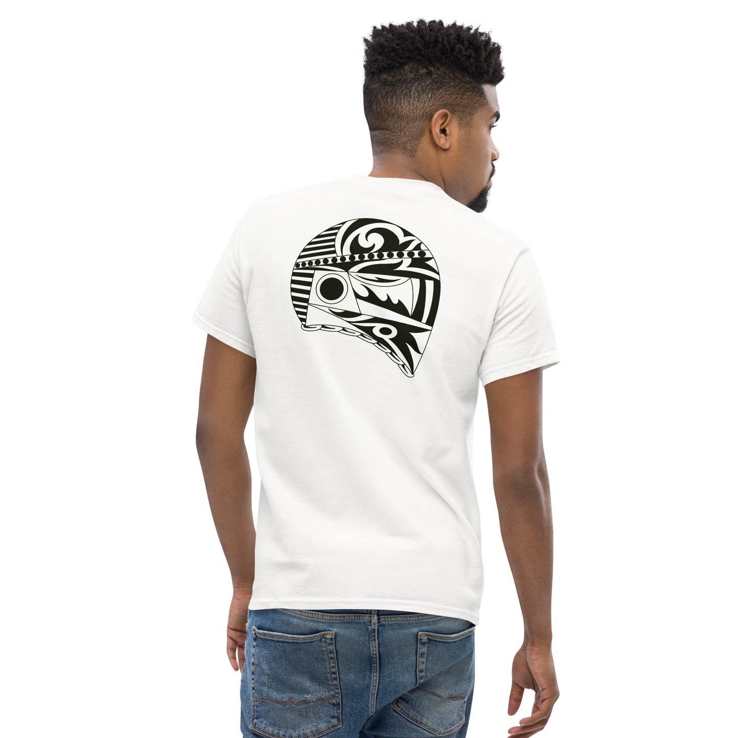 Camiseta Chicharro Casco Blanco y Negro - CHICHARRO CLOTHING