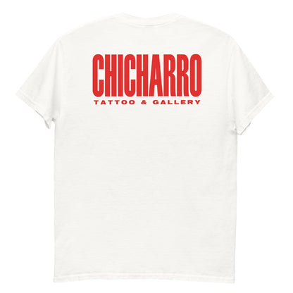 Camiseta Chicharro Parental Advisory Blanco Náutico y Magma